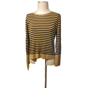 Eileen Fisher striped knit sweater tinsel silk